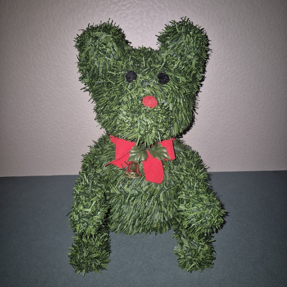Christmas Bear made of Artificial Evergreen/Pine/Grass - Decor